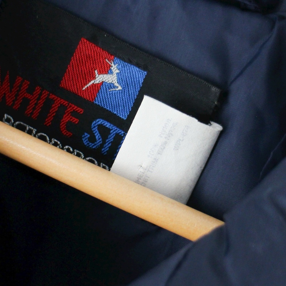 Vintage White Stag‎ Ski Jacket Blue Yellow Chevron Stripe 80s Retro Size M - Picture 6 of 6